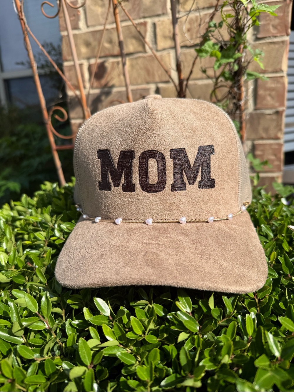 MOM Hand-Burned Suede Trucker Hat